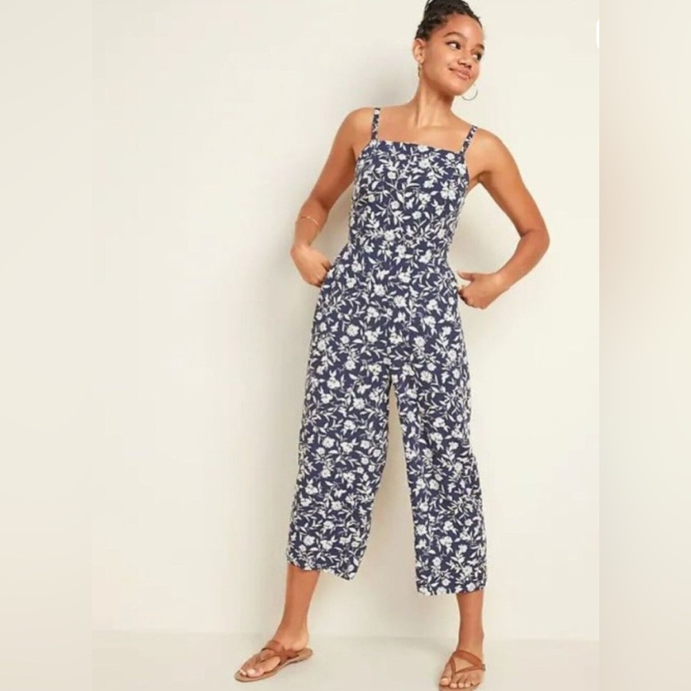 Old Navy Printed Square-Neck Cami Jumpsuit Size Large